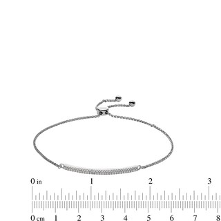 Sterling Silver CZ Line Bolo Bracelet