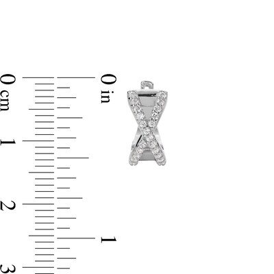 Sterling Silver CZ X Hoops