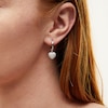 Sterling Silver CZ Heart Dangle Huggies