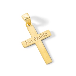 10K Solid Gold Engravable Cross Charm