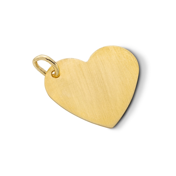 10K Solid Gold Engravable Heart Charm