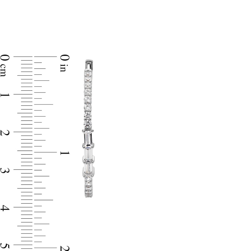 Main Image 3 of Sterling Silver CZ In and Out Hoops