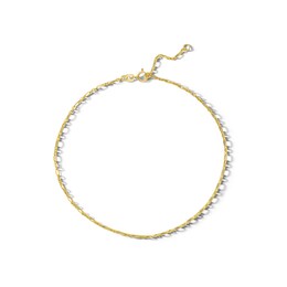 10K Solid Gold Forzentina Chain Anklet - 9" + 1"