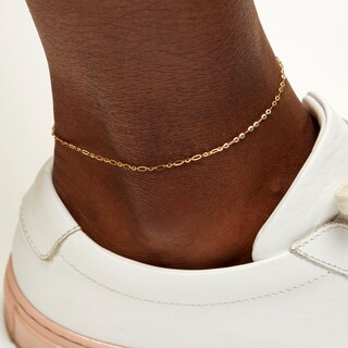 10K Solid Gold Forzentina Chain Anklet - 9" + 1"