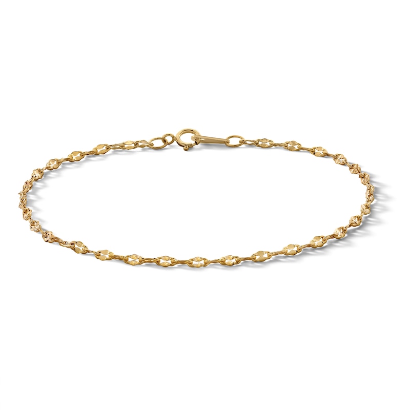 10K Hollow Gold Forzentina Chain Bracelet - 7.5"