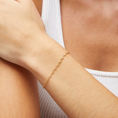 10K Hollow Gold Forzentina Chain Bracelet - 7.5"