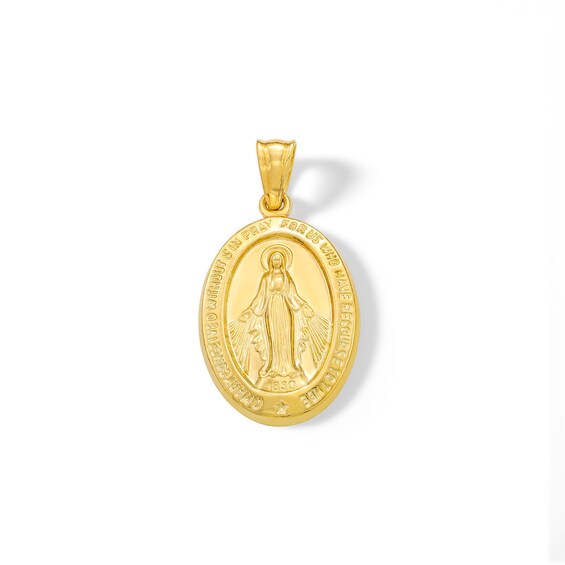 14K Hollow Gold Our Lady of Guadalupe Necklace Charm