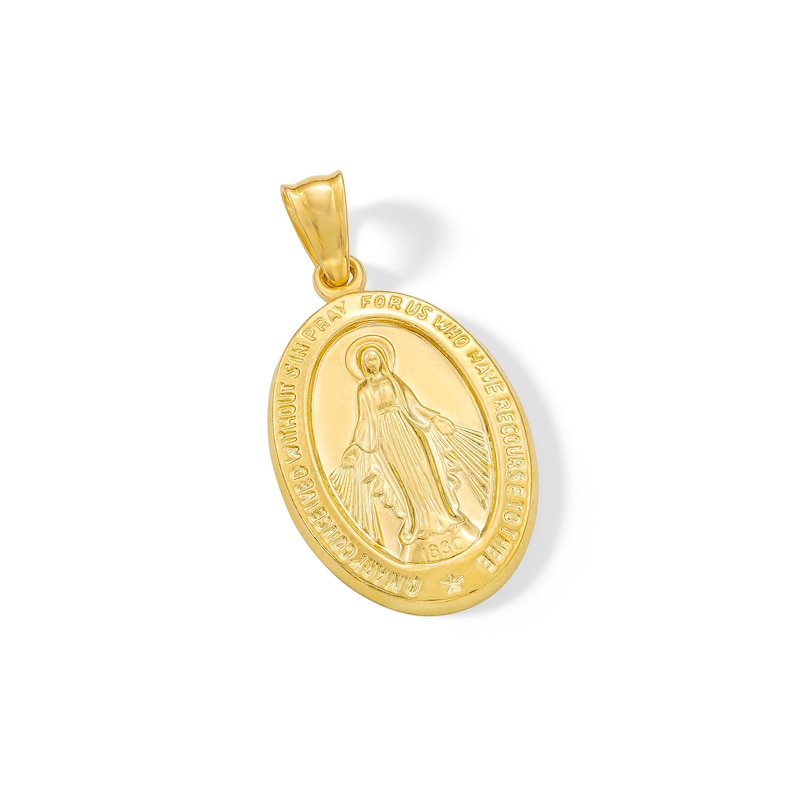 14K Hollow Gold Our Lady of Guadalupe Necklace Charm