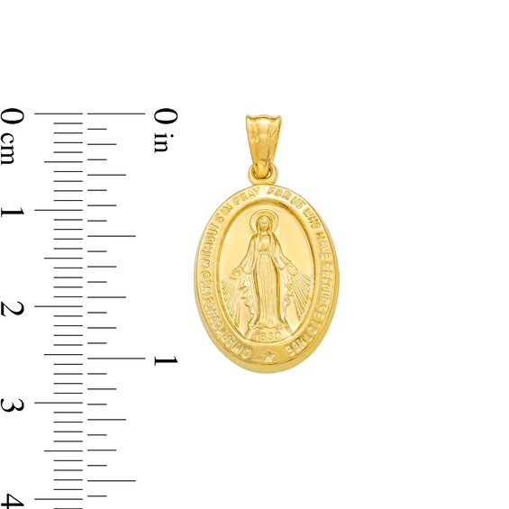 14K Hollow Gold Our Lady of Guadalupe Necklace Charm