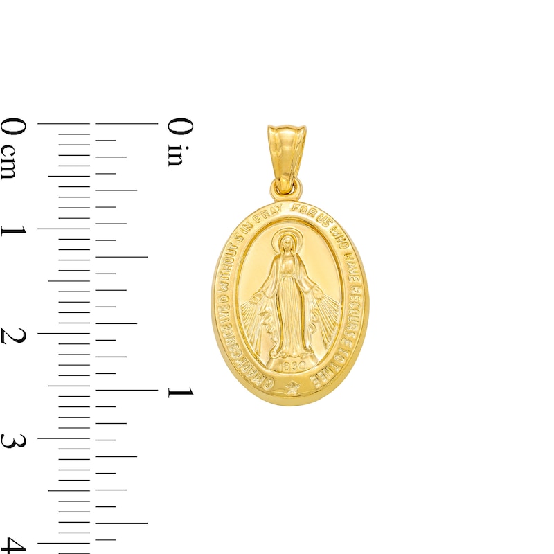 14K Hollow Gold Our Lady of Guadalupe Necklace Charm