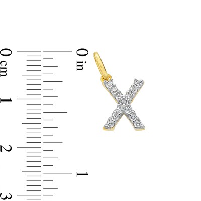 10K Solid Gold CZ X Initial Charm