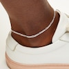 Thumbnail Image 1 of Sterling Silver Diamond Cut Figaro Chain Anklet Made in Italy - 9"