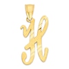 Thumbnail Image 1 of 10K Solid Gold Diamond Cut Script Letter H Charm