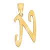 10K Solid Gold Diamond Cut Script Letter N Charm