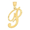 Thumbnail Image 1 of 10K Solid Gold Diamond Cut Script Letter P Charm