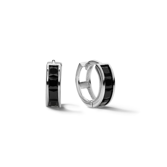 Sterling Silver Black CZ Huggies