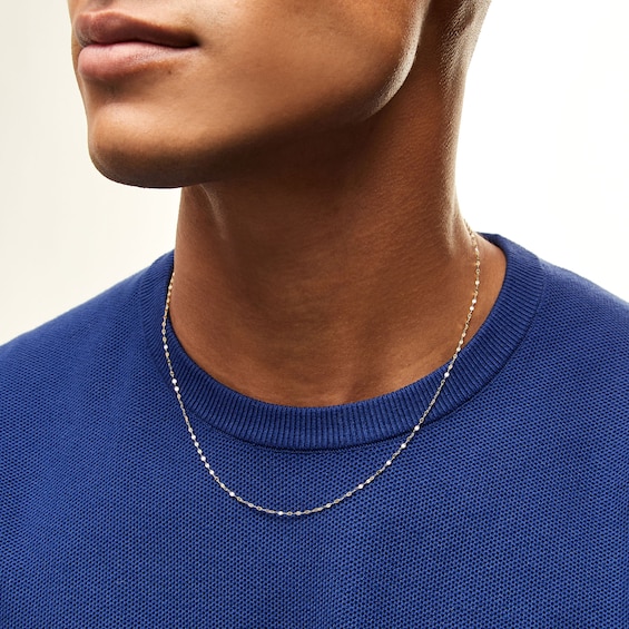 10K Solid Gold Mirror Chain Made in Italy