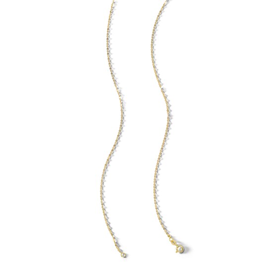 10K Solid Gold Mirror Chain Made in Italy