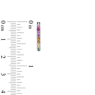 Sterling Silver CZ Rainbow Huggies