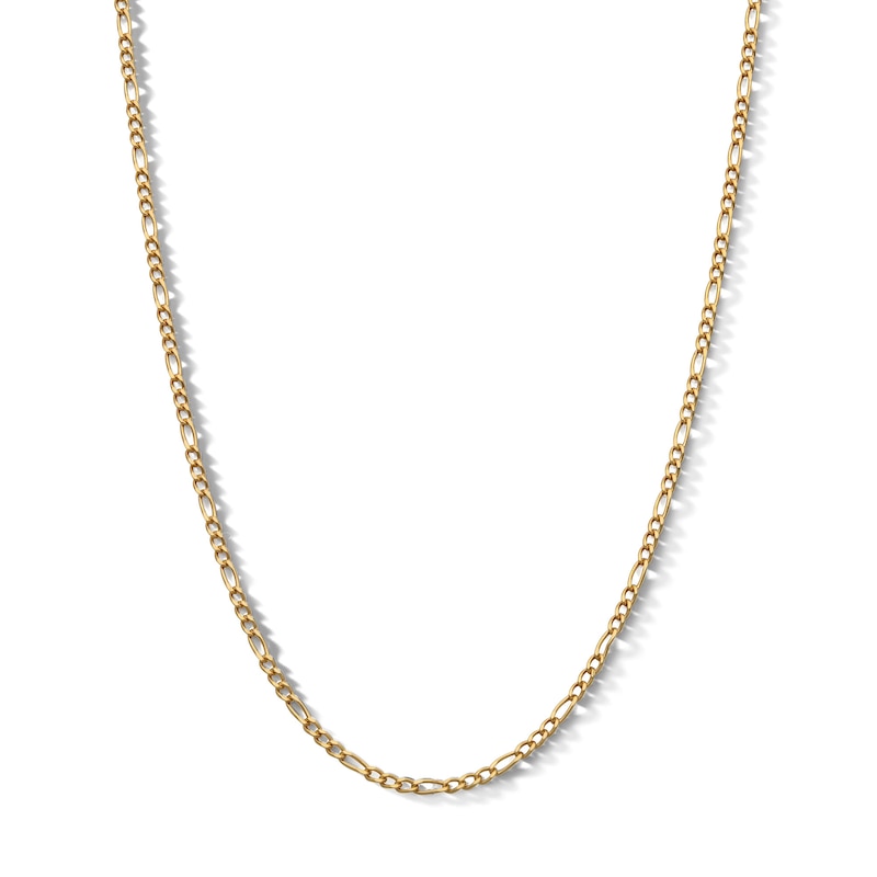 Child's 10K Hollow Gold Diamond Cut Figaro Chain Made in Italy - 15"