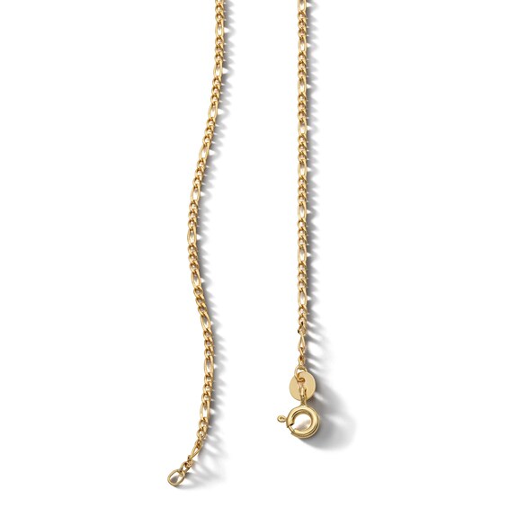 Child's 10K Hollow Gold Diamond Cut Figaro Chain Made in Italy - 15"