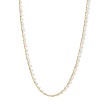 10K Solid Gold Diamond-Cut Mirror Chain Made in Italy - 20"
