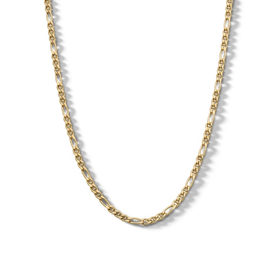 10K Semi-Solid Gold Diamond Cut Figaro Gucci Chain Made in Italy - 20"