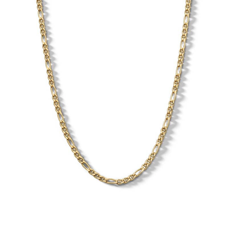 10K Semi-Solid Gold Diamond Cut Figaro Gucci Chain Made in Italy - 20"