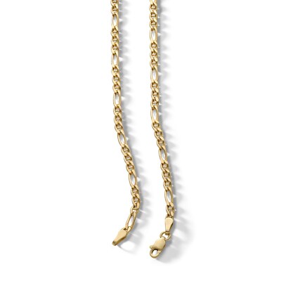 10K Semi-Solid Gold Diamond Cut Figaro Gucci Chain Made in Italy - 20"