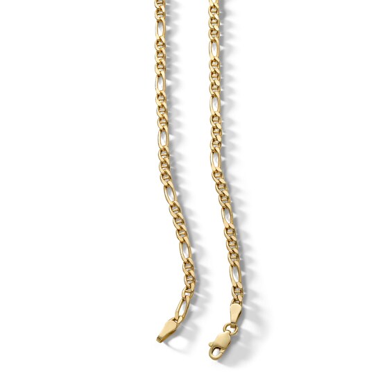 10K Semi-Solid Gold Diamond Cut Figaro Gucci Chain Made in Italy - 20"
