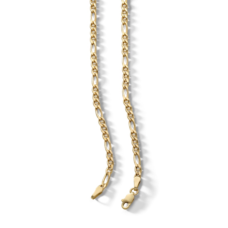 Main Image 3 of 10K Semi-Solid Gold Diamond Cut Figaro Gucci Chain Made in Italy - 20"