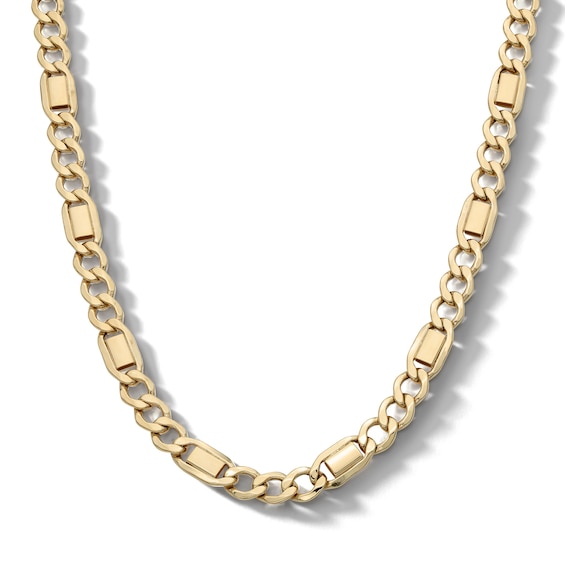 10K Hollow Gold Figaro Chain - 22"