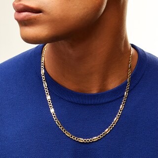 10K Hollow Gold Figaro Chain - 22"