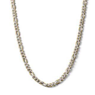 10K Solid Gold Diamond Cut Figaro Chain Made in Italy