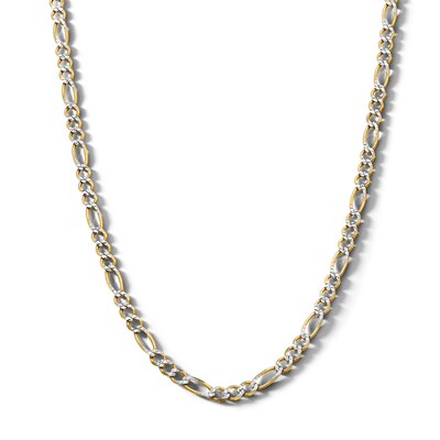 10K Solid Gold Diamond Cut Figaro Chain Made in Italy