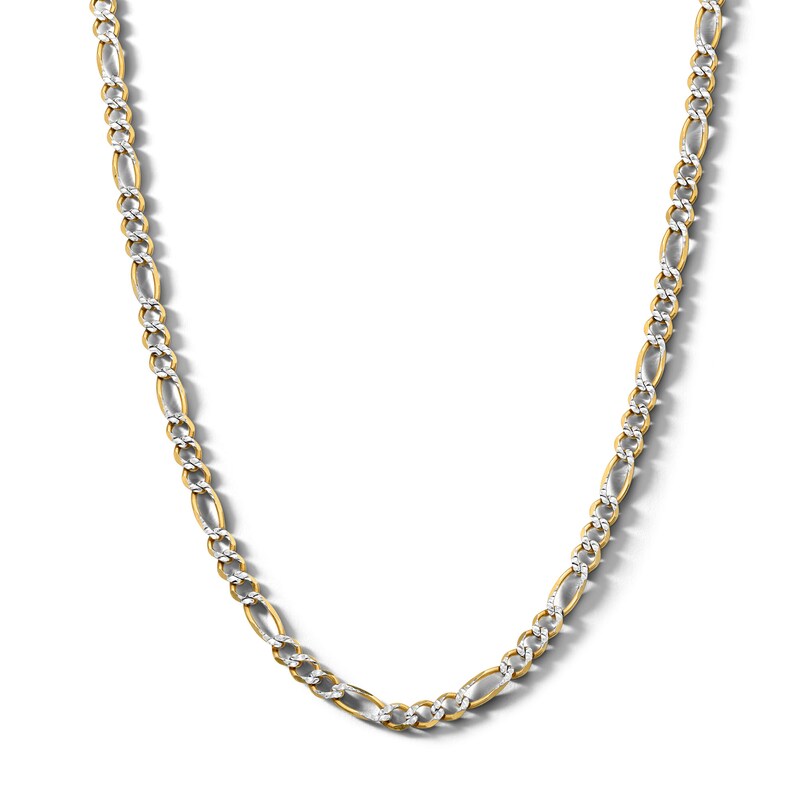 10K Solid Gold Diamond Cut Figaro Chain Made in Italy