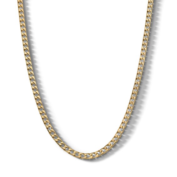 10K Solid Gold Square Curb Chain Made in Italy - 20"