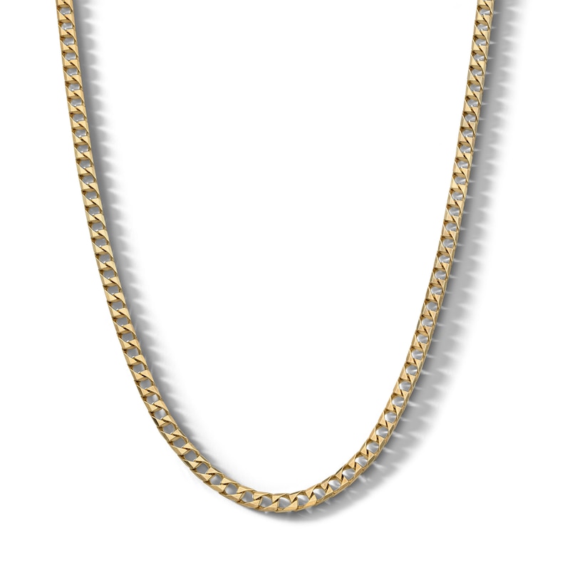 10K Solid Gold Square Curb Chain Made in Italy - 20"