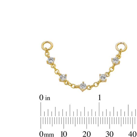 10K Gold Plated CZ Five Stone Chain Connector