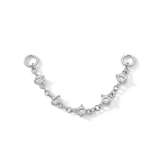 Sterling Silver CZ Five Stone Chain Connector
