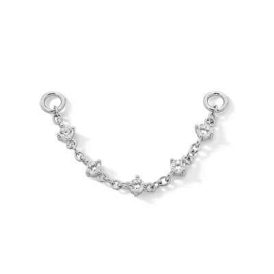 Sterling Silver CZ Five Stone Chain Connector