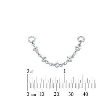 Sterling Silver CZ Five Stone Chain Connector