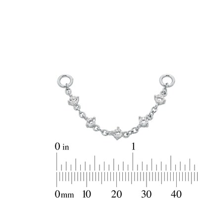 Sterling Silver CZ Five Stone Chain Connector
