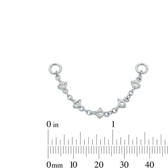Sterling Silver CZ Five Stone Chain Connector
