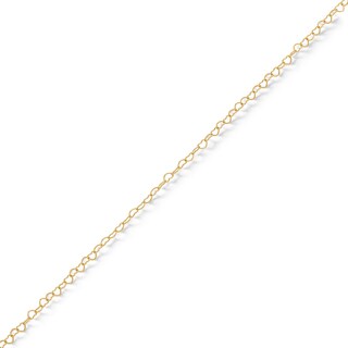 14K Solid Gold Permanent Heart Link Chain