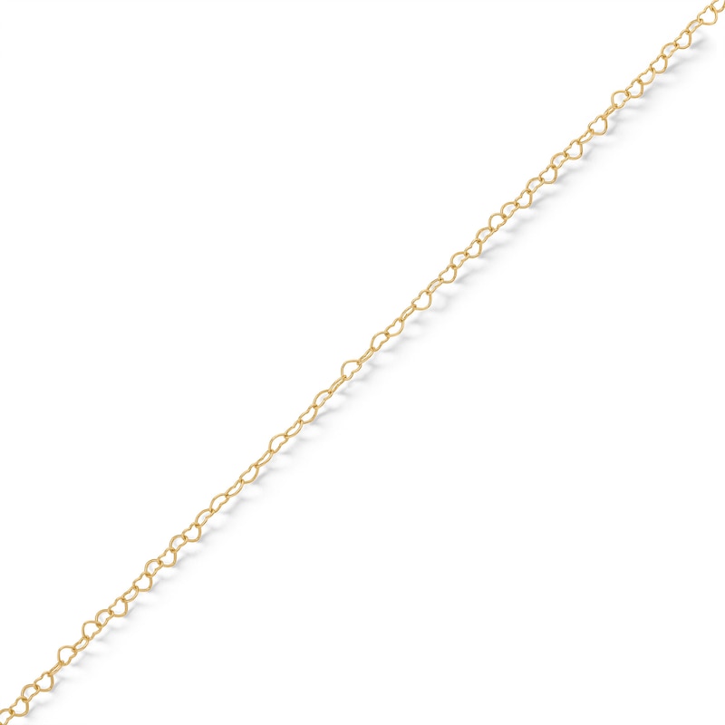 14K Solid Gold Permanent Heart Link Chain