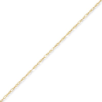 14K Solid Gold Permanent Mini Figaro Chain