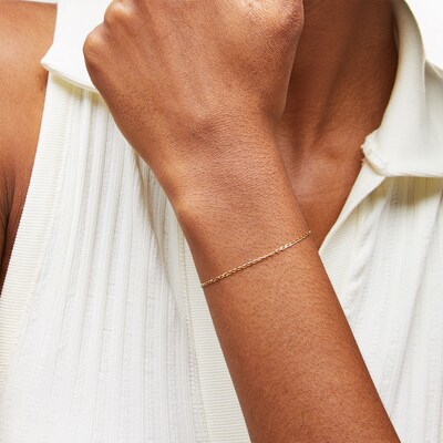 14K Solid Gold Permanent Long Link Curb Chain
