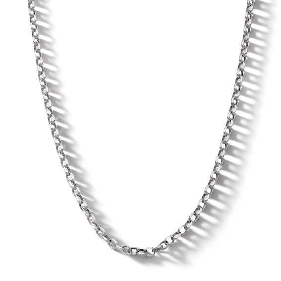 Sterling Silver Diamond Cut Rolo Chain Made in Italy - 18"