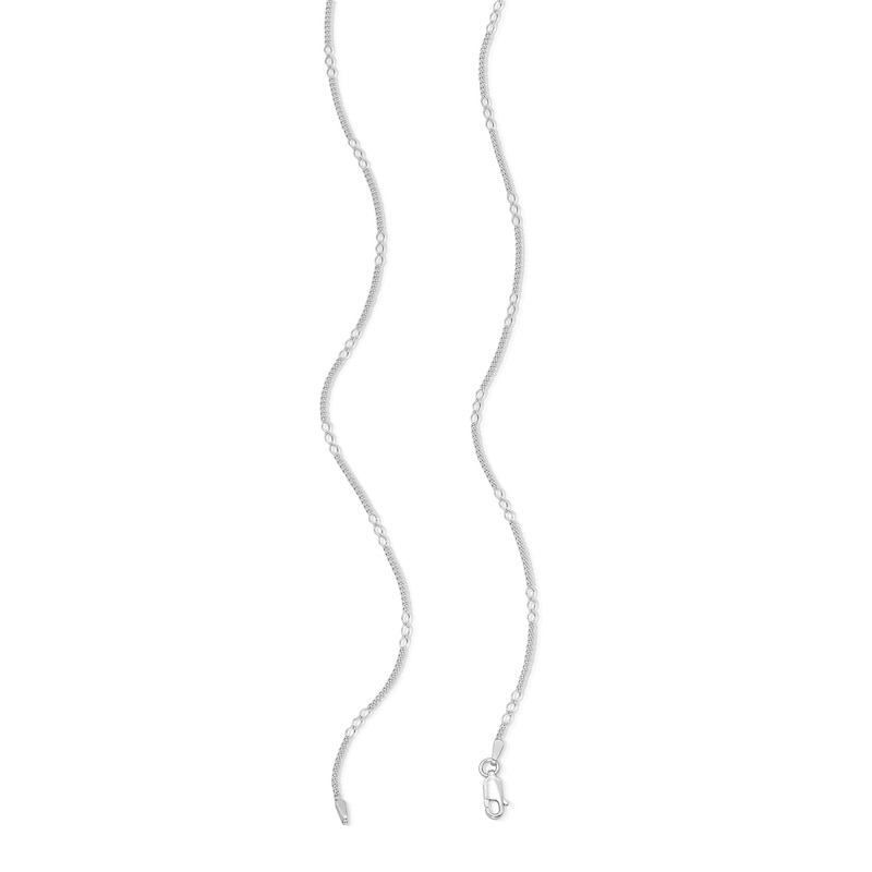 Main Image 3 of Sterling Silver Diamond Cut Open Curb Chain Made in Italy - 20"